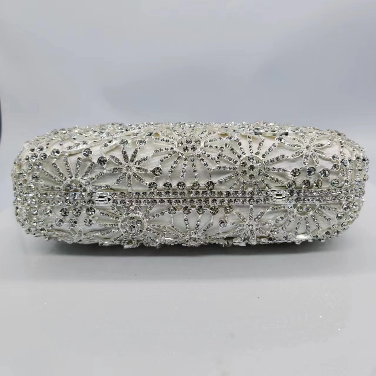 Túi clutch nữ cầm tay đính kim cương sang trọng dự tiệc — Màu trắng, Vàng hồng, Nền vàng kim cương trắng, Cá tính đặt làm chi tiết 7