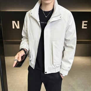Men's Jacket 2025 Spring New All-match Casual Simple Jacket Fashionable Collar Handsome Youth Jacket