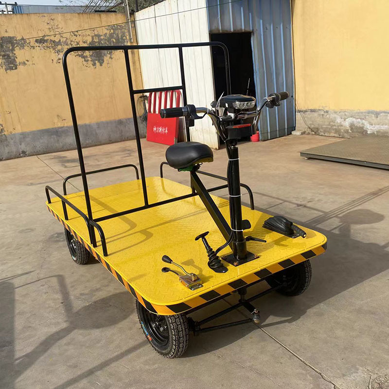 电动手推平板车可倒骑工地仓储电梯搬家车四轮拉货电瓶载重运输车