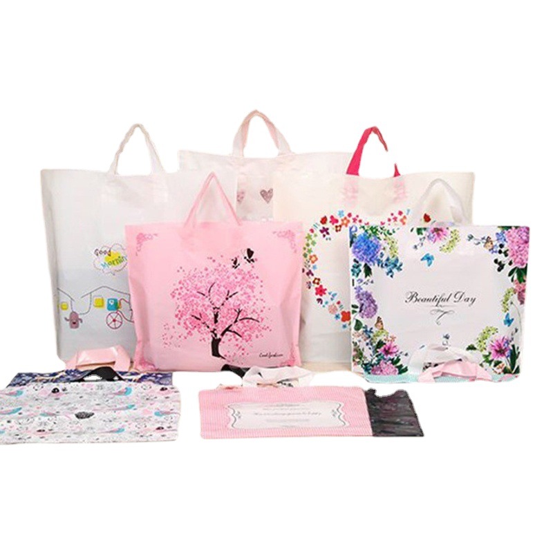 Al por mayor tienda de ropa bolsa de ropa Bolso de Plástico engrosada bolsa de regalo colorido ropa para niños bolsa de compras image 1