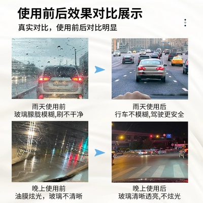 Glass agent oil film remover, glass coating