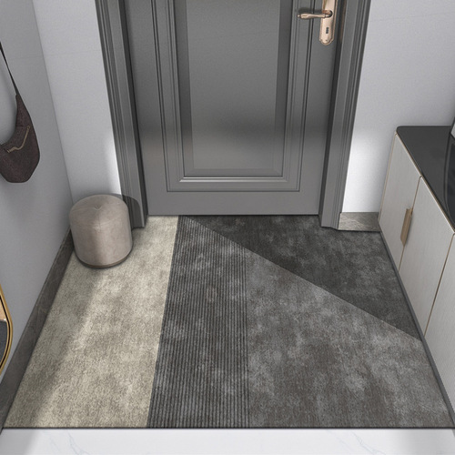 Nordic Entryway Dustproof Anti-slip Rugs, Luxurious Home Use, Hallway Water Absorbent Crystal Velvet Mat, Cuttable Entrance Mat