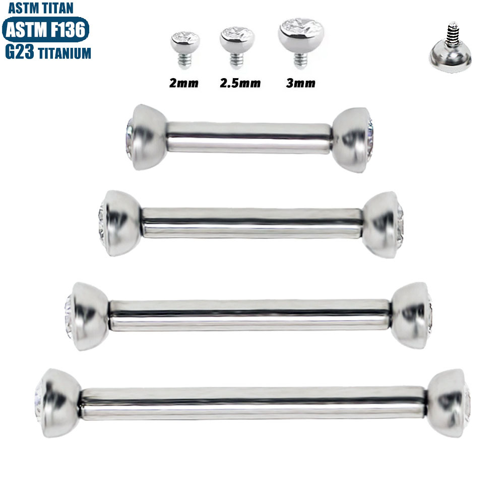 Pointed labret stud close-up product detail