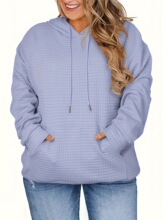 C 48751 Hooded Pocket Loose Sleeve Sweatshirt ��ɫ��ñ����