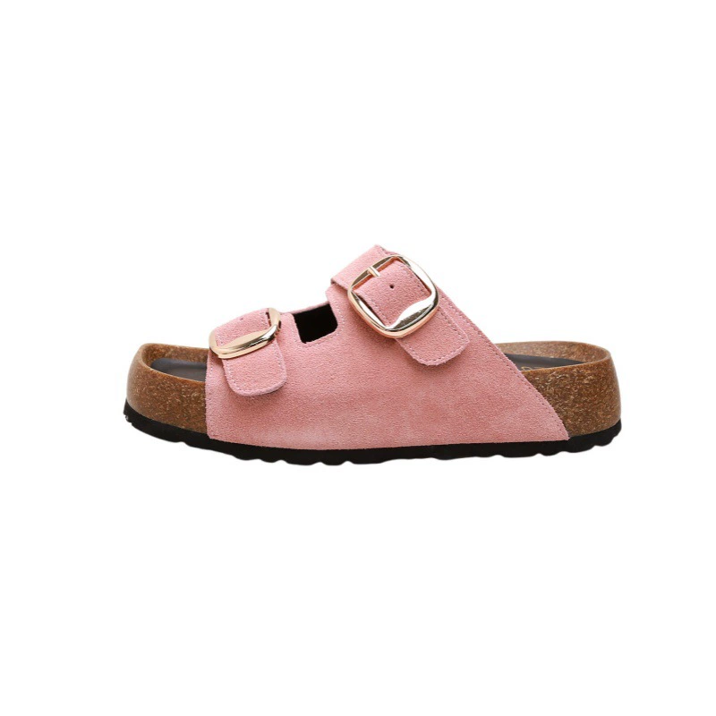 Su Yinyin~ The same sandals as Yang Mi Mi 2025 women wear high-end cowhide retro thick-soled Birken Slippers