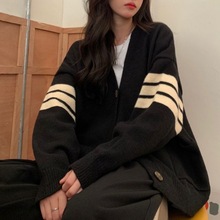 KANING复古日系慵懒风针织开衫外套女秋冬2025新款设计感毛衣女