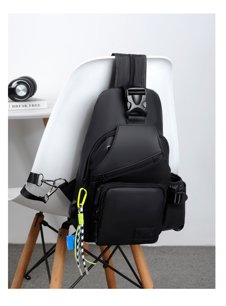 Wholesale new large-capacity men's chest bags, single-shoulder crossbody water cup bags, multi-functional waterproof outdoor small backpacks undefined