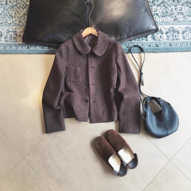 Wool Silk Spun Fancy Yarn Girly Suit + Pleated Skirt Suit