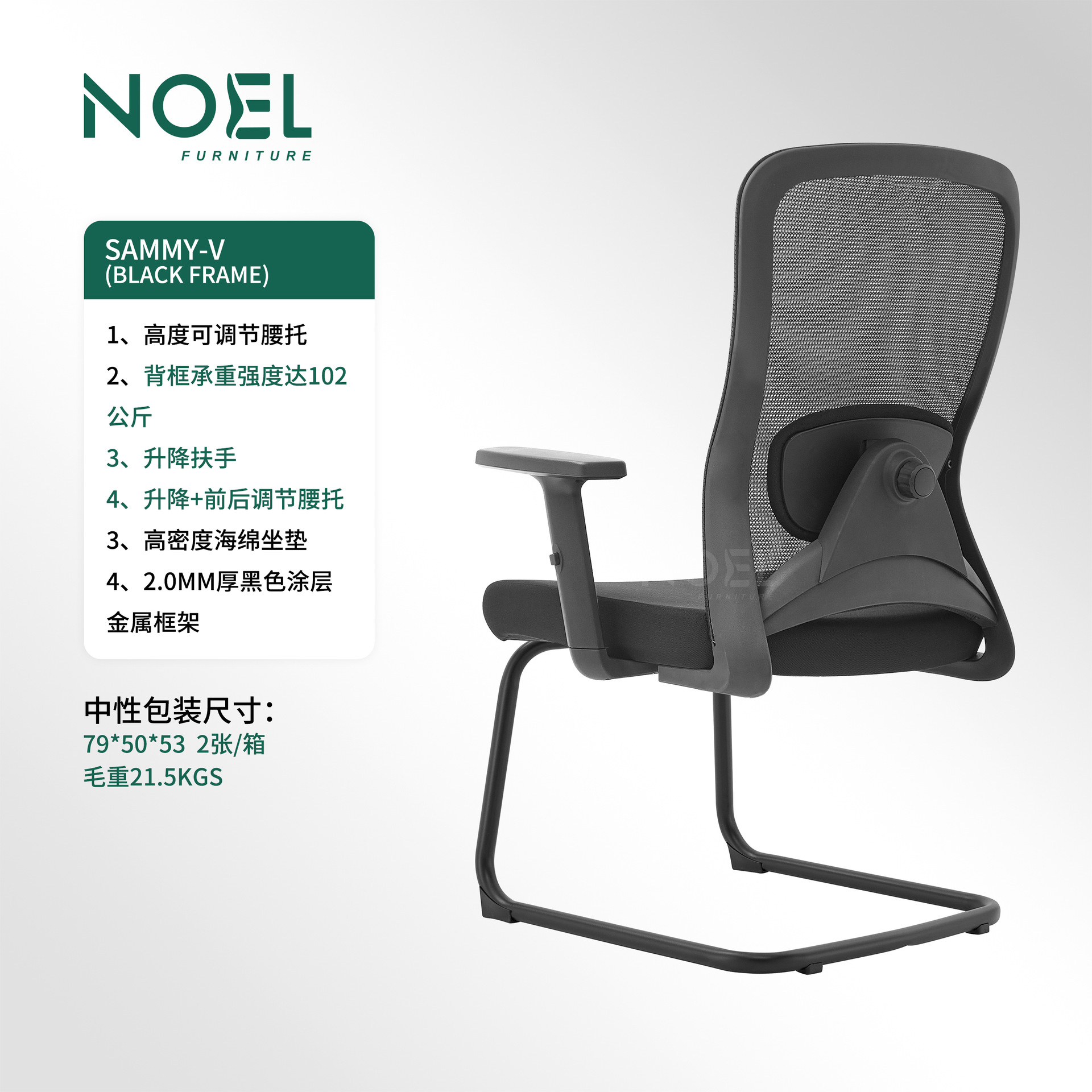 Brazos ajustables con soporte de arco + soporte lumbar 2D