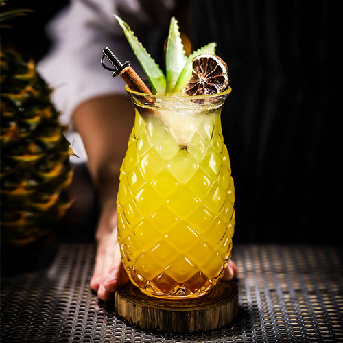 Bar trendy pineapple cocktail glass, creative relief pattern cocktail glass, juice cup, glass, bar mixing glass
