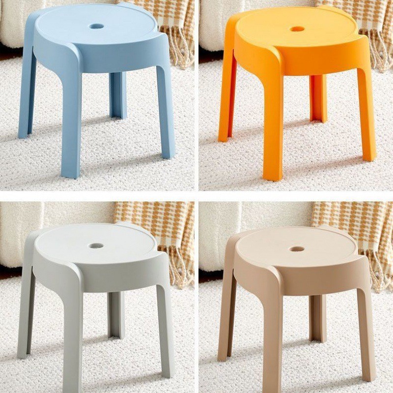 Taburetes de plástico, paquete blando, sala de estar, taburetes modernos y simples, sillas de comedor de negocios cómodas