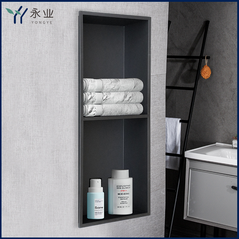 304 de acero inoxidable nicho de baño incrustado de almacenamiento en rack de almacenamiento artefacto gabinete oculto gabinete de pared rack de almacenamiento de pared