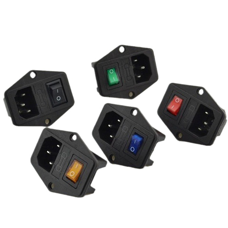 AC电源开关 AC-01A 带开关带保险丝三合一AC插座 3合1 带开关插座