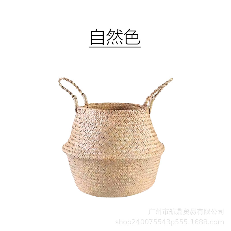 Grasas de mar tejidas a mano torsión varilla maceta medieval ligera lujoso alto sentido de viento silencioso almacenamiento de mano plegable azul