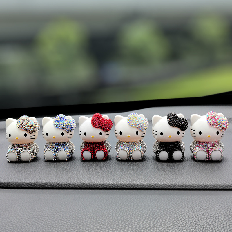 Car Perfume Ornaments Cartoon Cute Kt Air Outlet Aromatherapy Clip New Car Deodorizing Air Conditioning Mouth Decorative Supplies for Women
