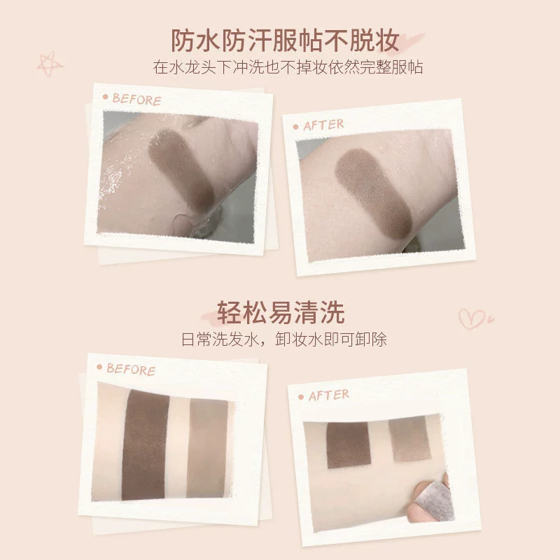  concealer along the hairline for contouring, waterproof eye shadow, makeup primer