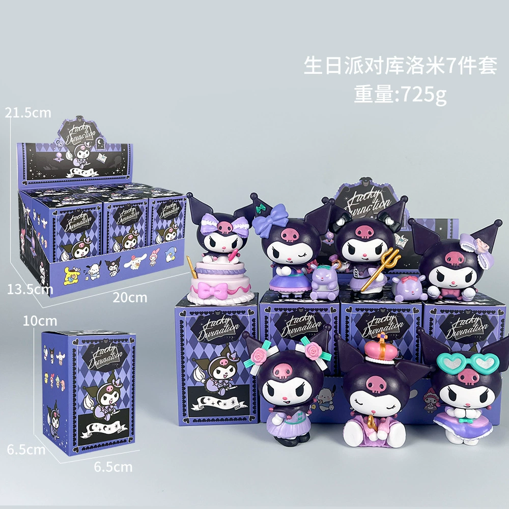 Sanrio Слепой предсказания партии Kuromi Melati Wolberry Killer Anime Doll Model Play Tide Play