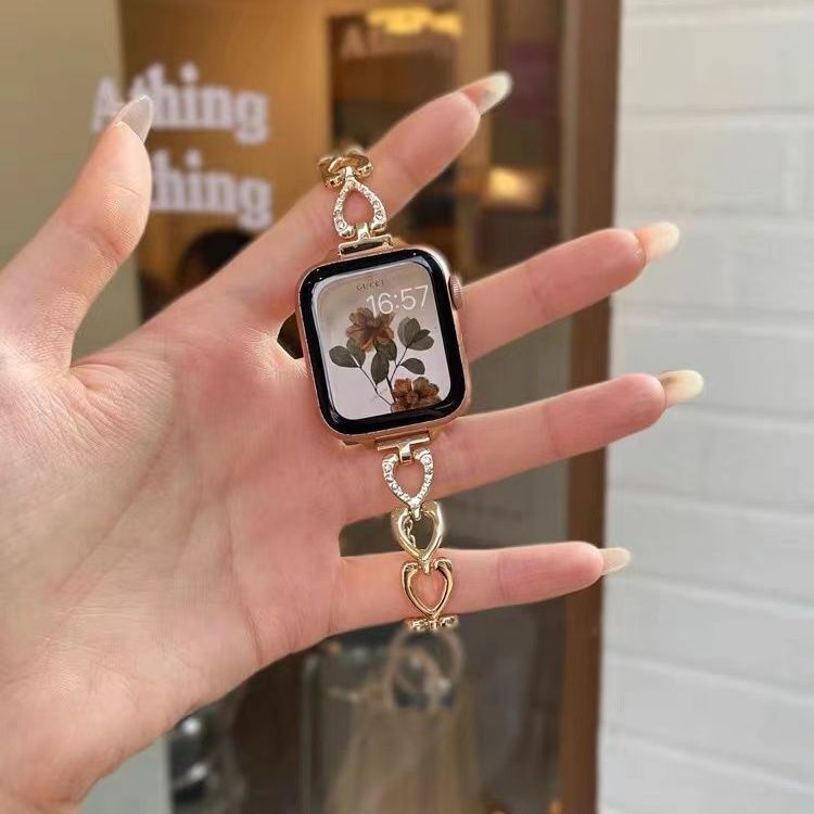 Suitable for applewatch7 Apple watch female iwatch654se representative with summer metal chain Love Suitable for applewatch7 Apple watch female iwatch654se representative with summer metal chain Love