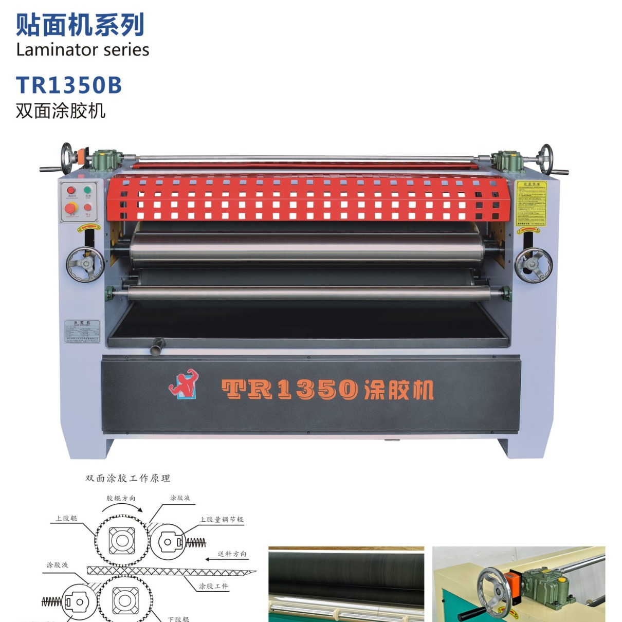 铁人木工贴面机上胶机 单双面板材 全自动滚胶机涂胶机