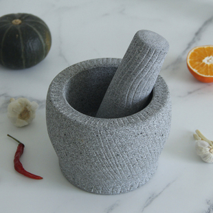 Stone Mortar Garlic Press Garlic Crusher Medicine Grinder Garlic Paste Maker Household Stone Grinding Jar Bluestone