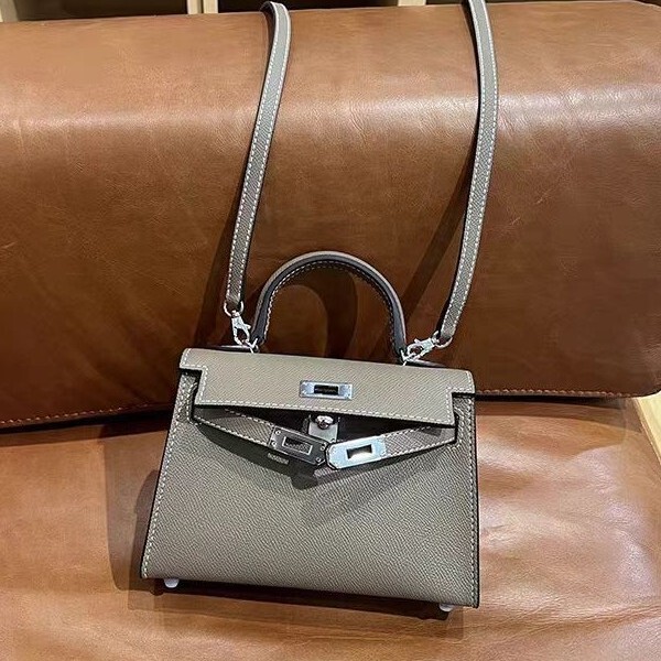 Genuine Leather Second-Generation Mini Kelly Bag for Women 2023 New Model High-End Luxury Women's Bag Versatile Shoulder Crossbody Small Bag