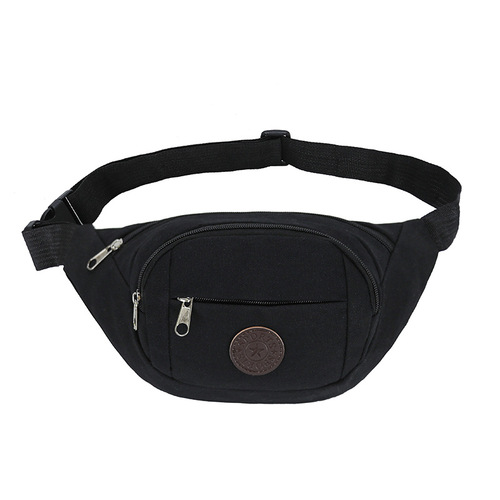 Men's Canvas Sports Waist Bag Women's Casual Fashion Large Capacity Storage Cashier Waist Bag