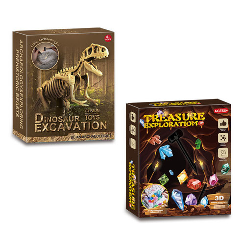 Archaeological excavation toys dinosaur fossil wholesale skeleton luminous gemstone children diy handmade necklace blind box street stall