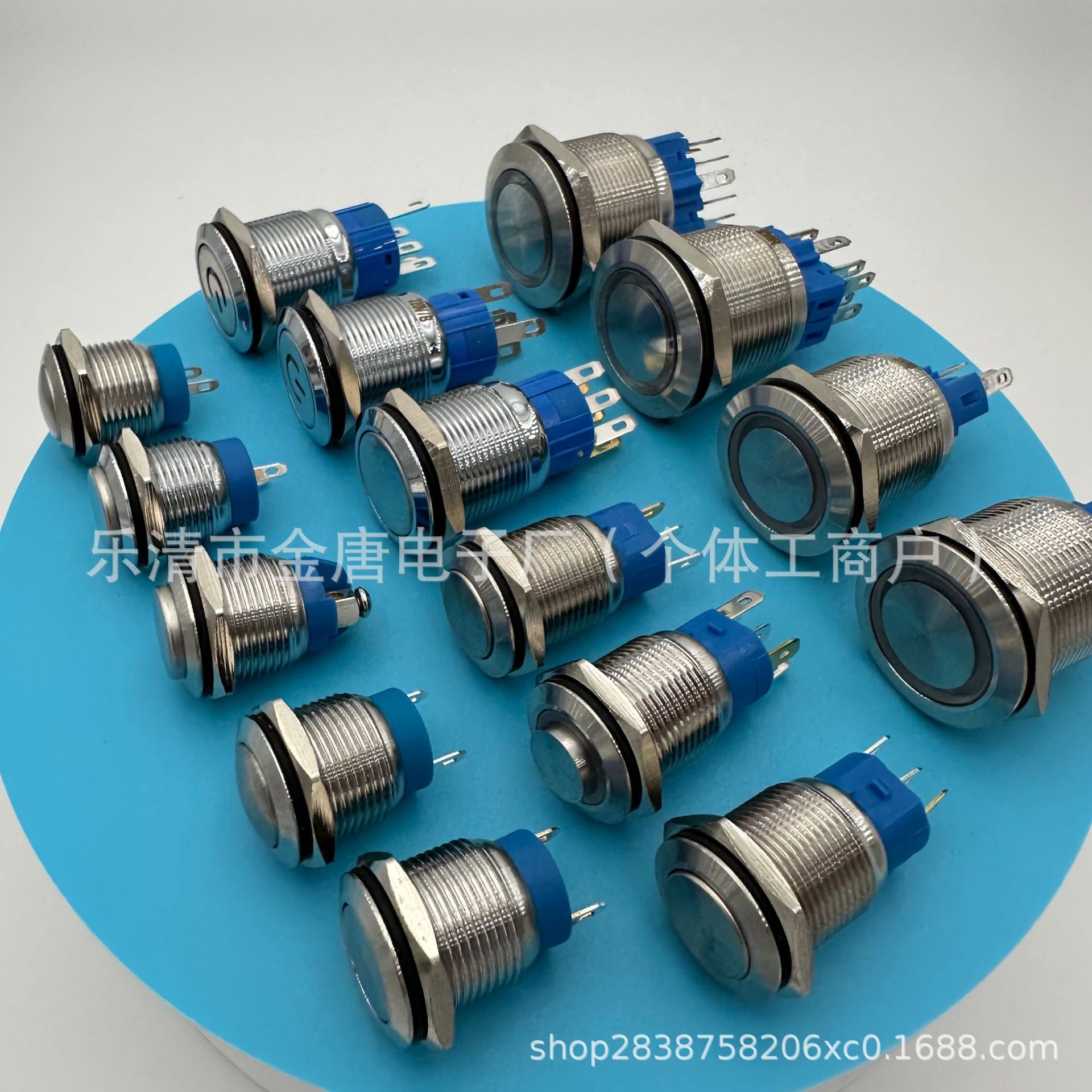 金属按钮开关自锁自复位 防水开关带LED灯不锈钢电源开关