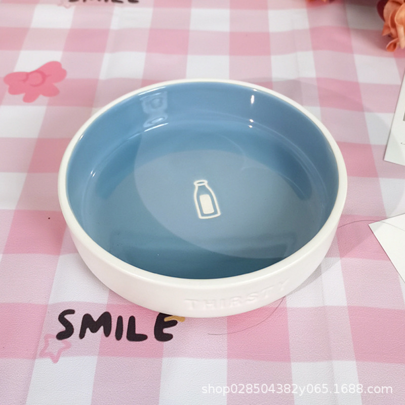 卸売 [小さな子ペットボウル] ボトルボウル セラミック猫水ボウル フードボウル 犬用ライスボウル予防|undefined