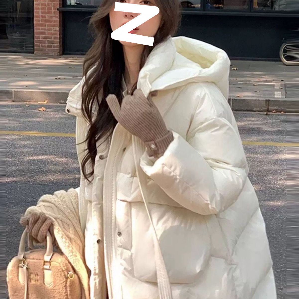 韩版羽绒服2025新款冬季中长款鸭绒加厚宽松外套淡人穿搭