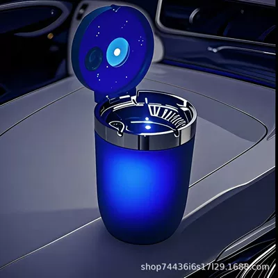 Car ashtray Extinguishing When the Lid Is - blue