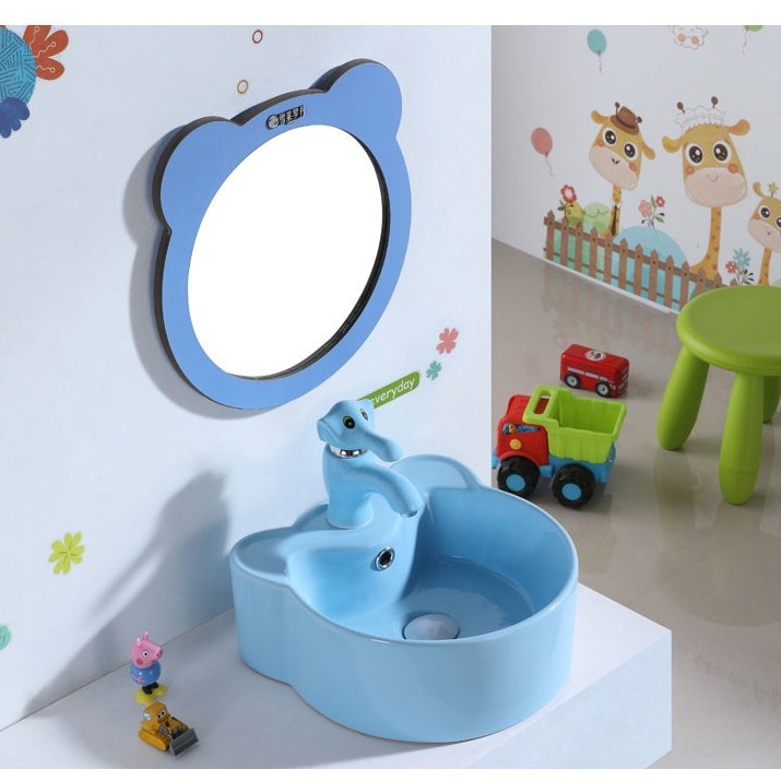 Kindergarten los niños colorido lavabo de cerámica baño lindo Micky lavabo Cuenca Superior de la historieta