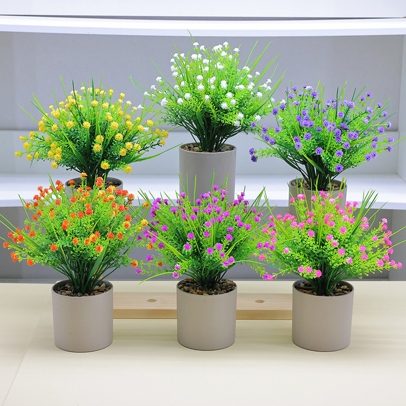 仿真盆栽人造满天星植物盆景仿真花家居酒店装饰桌面摆件道具批发