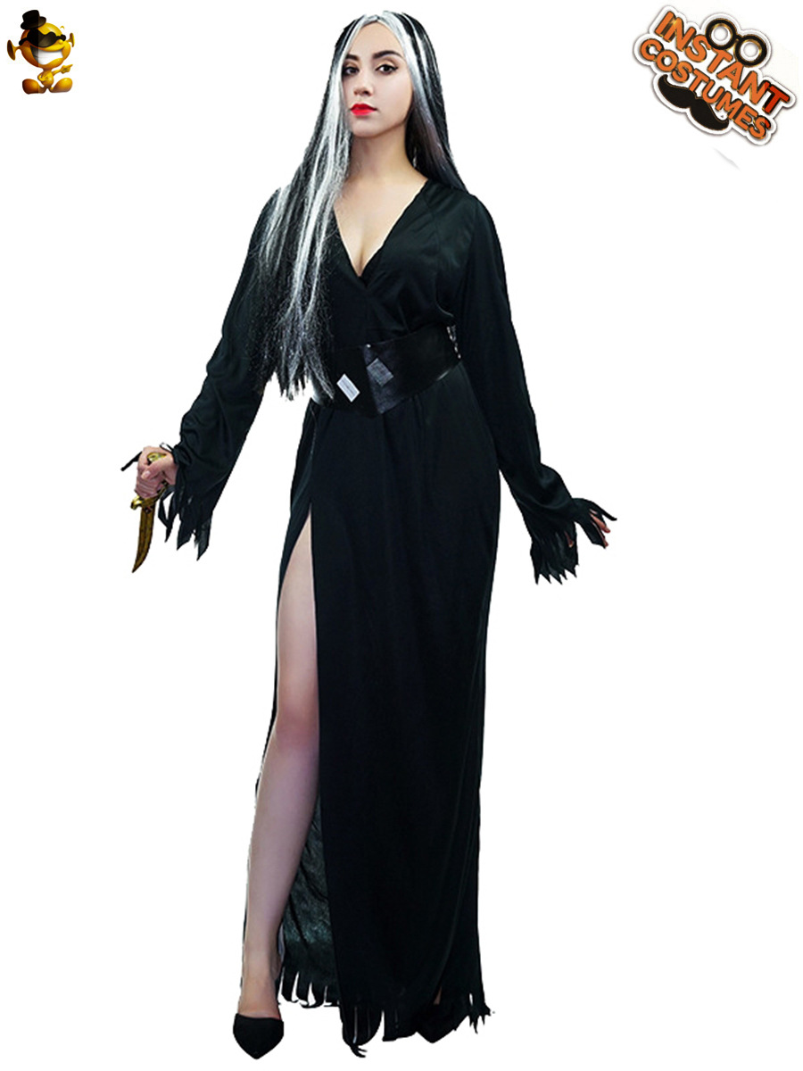 Halloween Big Girl horror bruja dividida vestido largo traje de rendimiento juego de rol etapa rendimiento traje sexy
