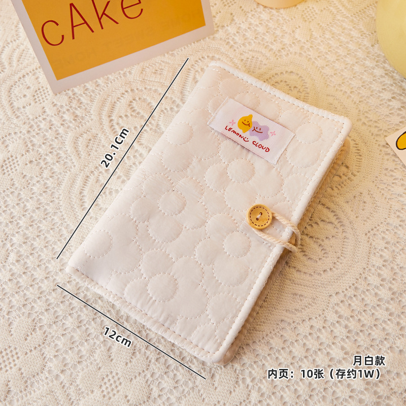 Libro de depósito en efectivo de tela A6 Libro de almacenamiento de hojas sueltas verde fresco pequeño Libro de almacenamiento familiar de billetes conmemorativos de gran capacidad