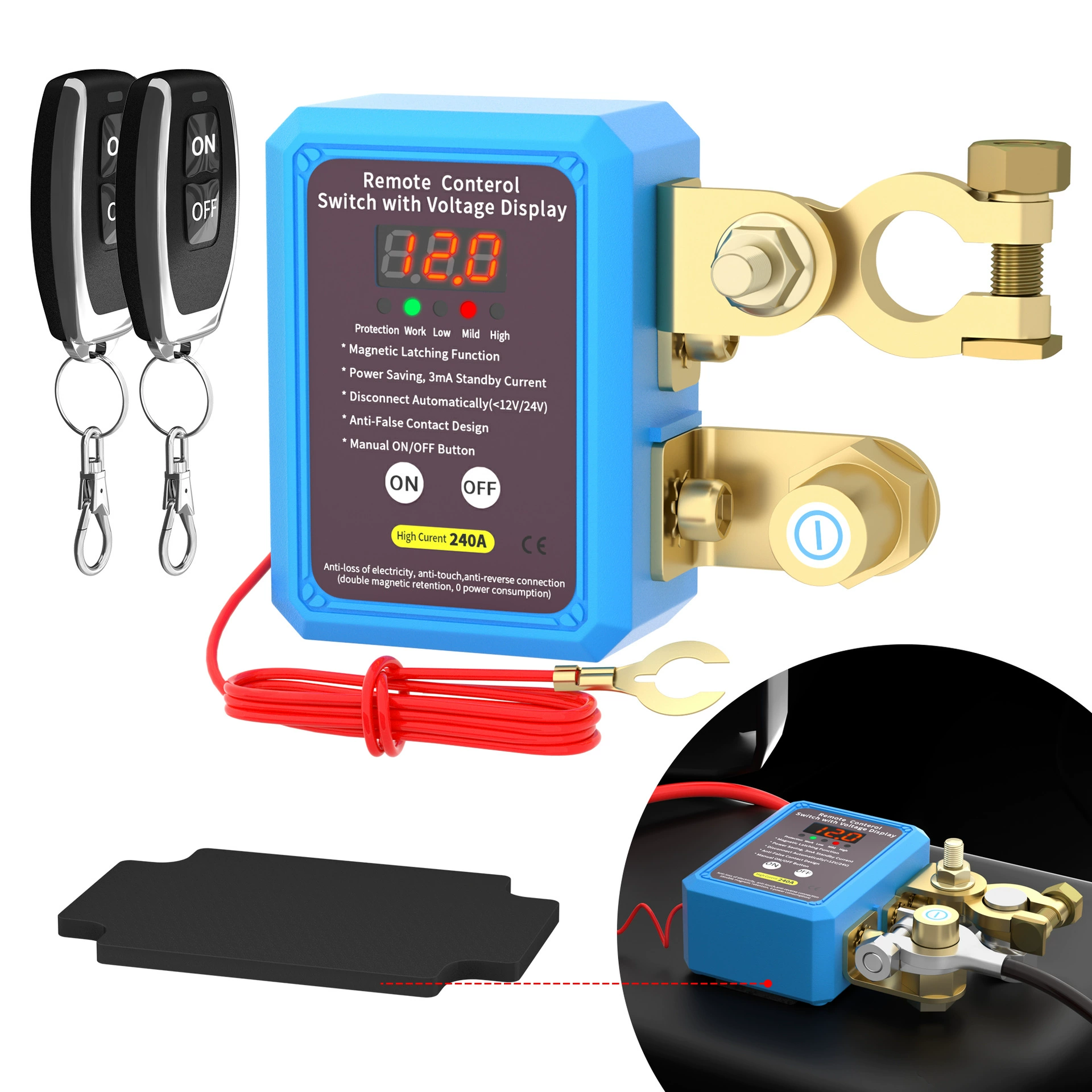 Автомобильный аккумулятор электрический выключатель 12V24V пульт дистанционного управления ручное интегрированного напряжения цифровой дисплей интеллектуальный выключатель питания