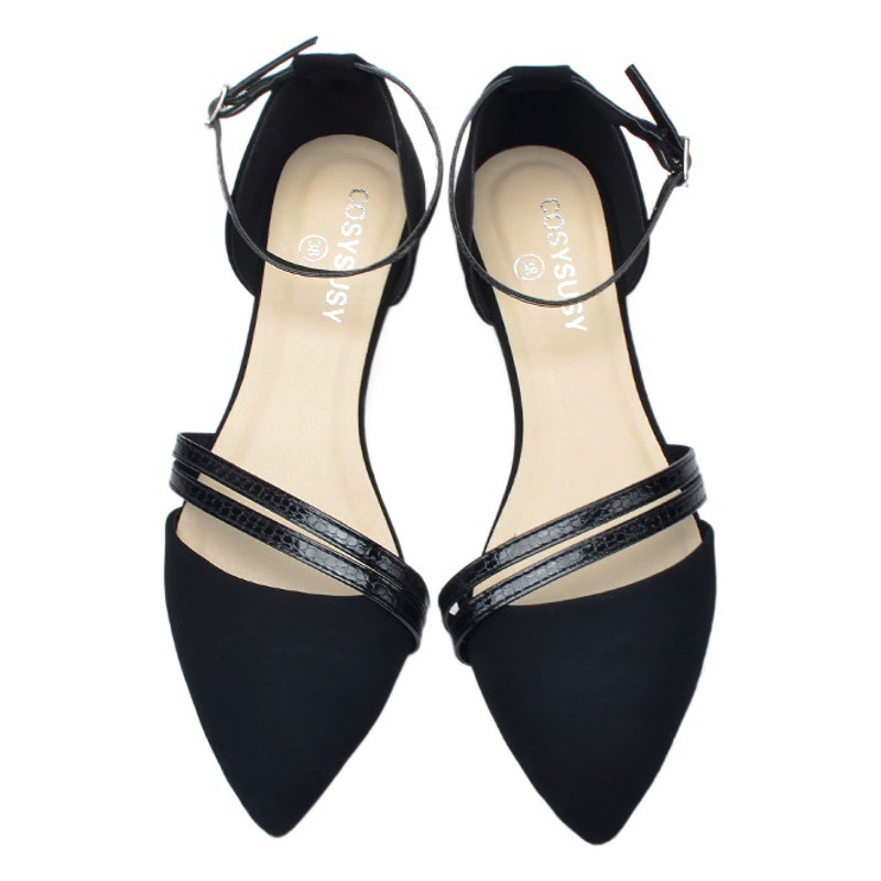 Ковбойские сандалии с острым носком, новинка 2021 года, стильные женские сандалии Baotou с мелким горлышком в корейском стиле на плоской подошве с ремешком на плоской подошве