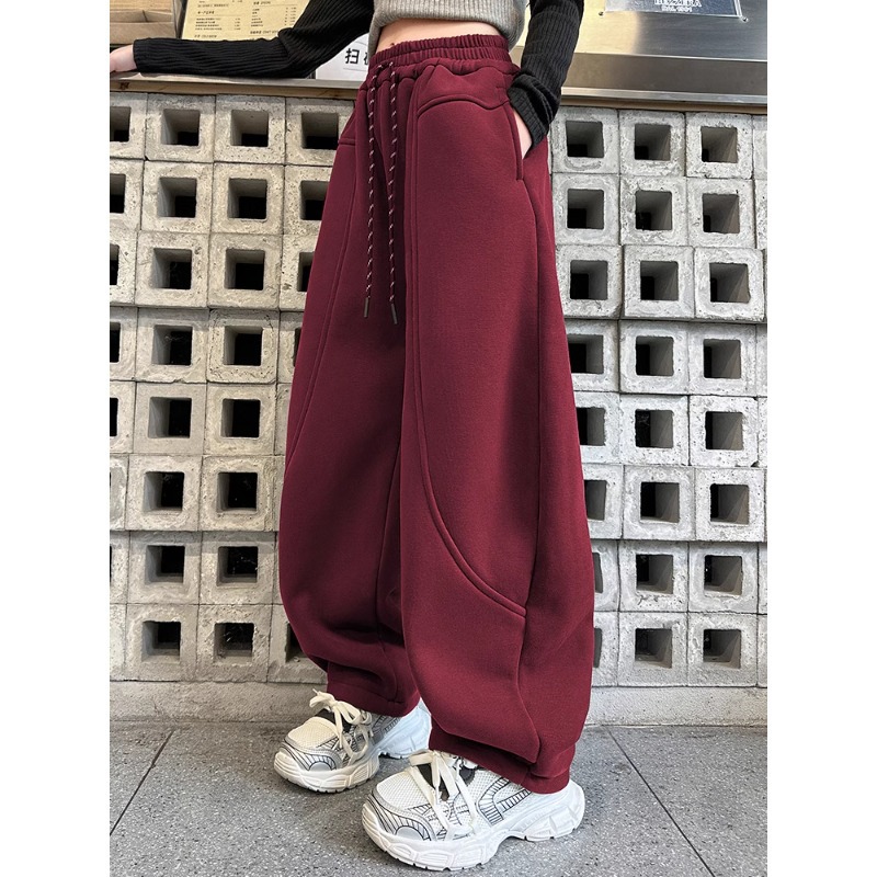 女童加绒裤子2025秋冬新款儿童运动休闲卫裤加厚一体绒女孩香蕉裤