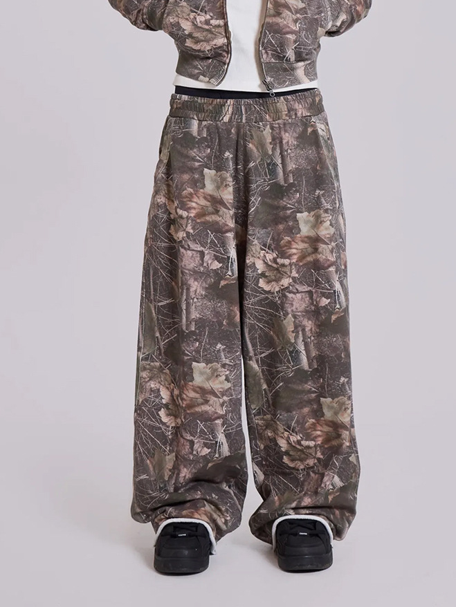 Comercio exterior exclusivo para piernas anchas, pantalones de verano de algodón de cintura alta, pantalones deportivos casuales de pulverización de color.