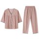 Woven Cotton Gauze Pajamas Women's Spring and Summer Cotton Woven Thin Cropped Sleeve Pants Summer Cotton Home Clothes