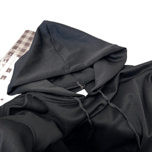 Heavyweight Hooded Sweatshirt Spring Trend New Loose Short Person Plain Color Outerwear Short Sleeve Versatile Top