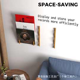 跨境木质悬挂式唱片收纳架乙烯唱片展示架CD黑胶唱片陈列展示架