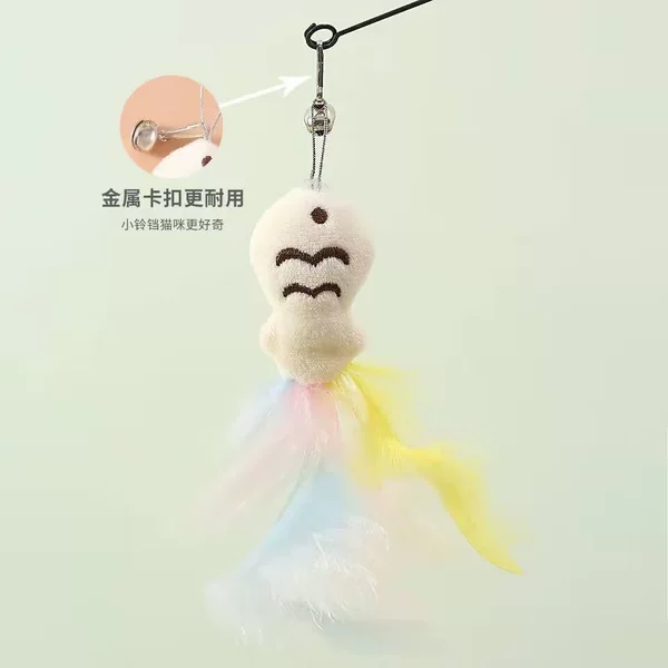 New Style Small Fish Replaceable Head Feather Bell Bite Resistant Cat Toy Small Fish Replaceable Head