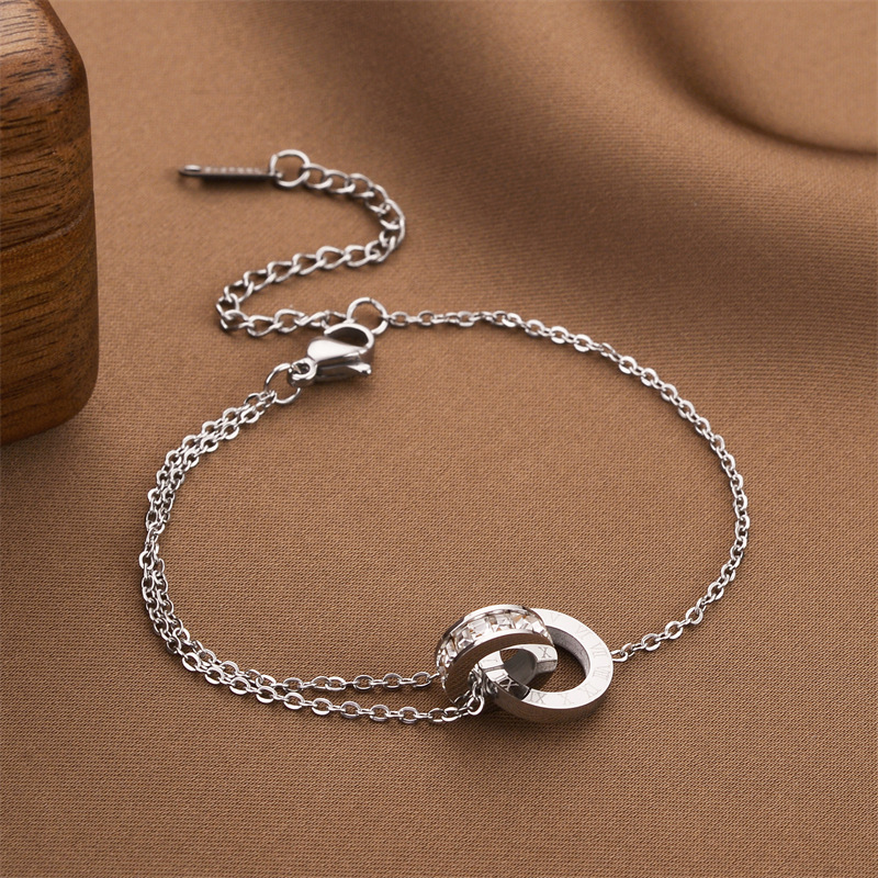 Joyas transfronterizas europeas y americanas Pulsera de acero de titanio de todo fósforo Versión coreana del temperamento bohemio Pulsera de acero de titanio que no se desvanece Joyería femenina