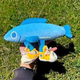 跨境新品Fish Plush with Shoes | minky soft毛绒玩偶公仔
