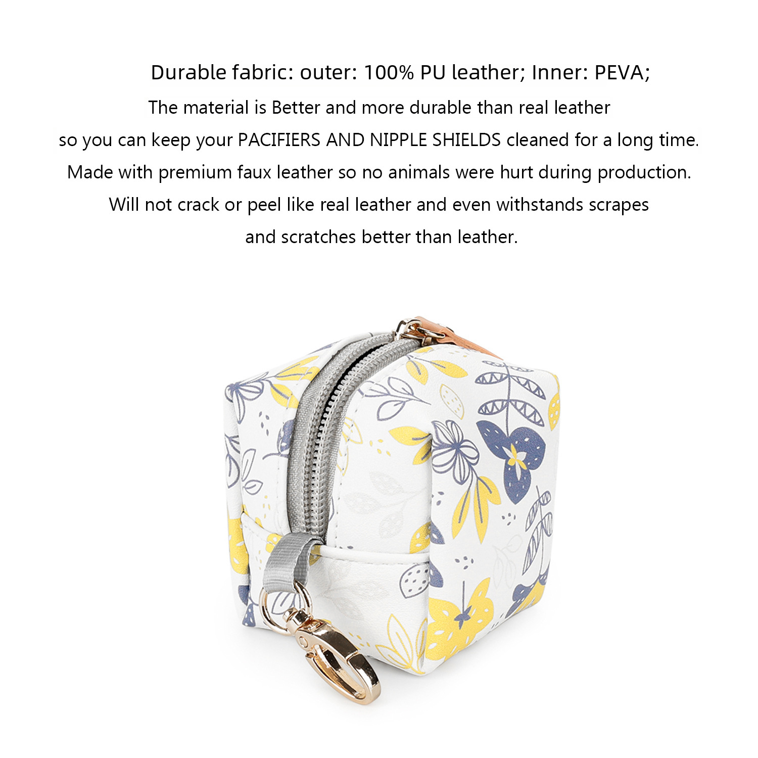 pu waterproof pacifier bag can be hung with mummy bag and other pacifier case pacifier box cpc test certificate