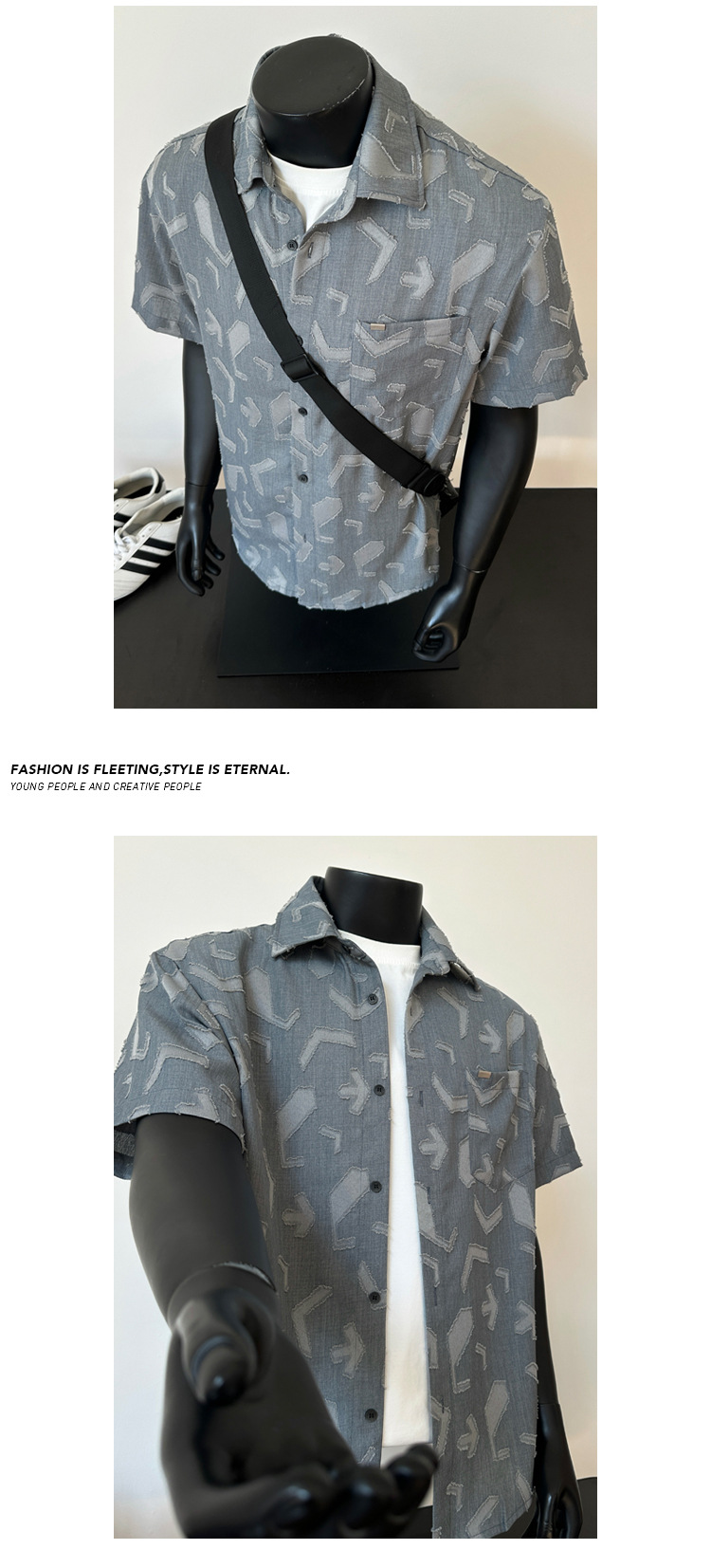 Oversized American Style Short Sleeve Shirt For Men Summer Fashion_voghion.com