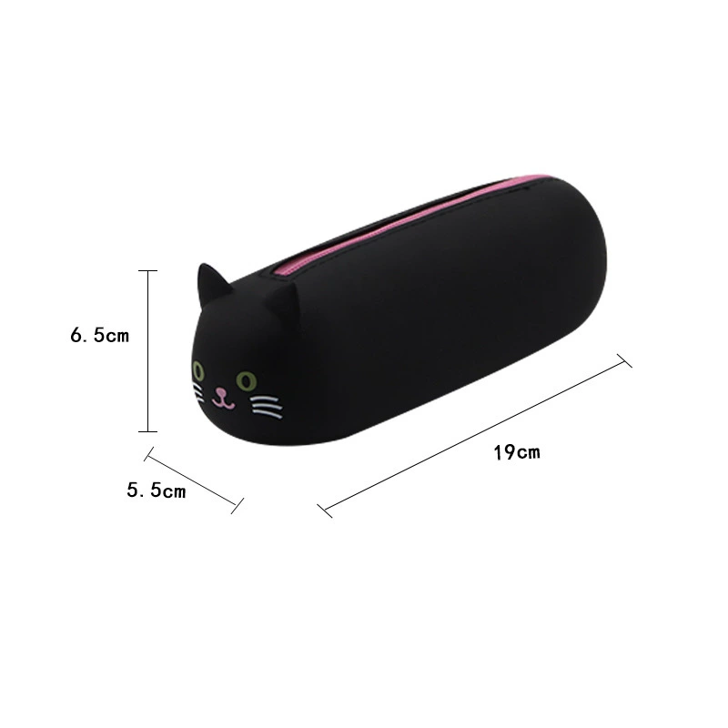 Cartoon silicone handheld cute capacious pencil case, universal storage bag for students, new collection, fall protection