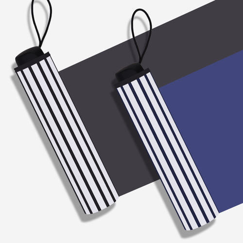 Factory-Provided Striped Rain Umbrella for Women, Foldable Sun and Rain Dual-Purpose Sunshade Umbrella, Korean Student Creative Advertising Sun Umbrella