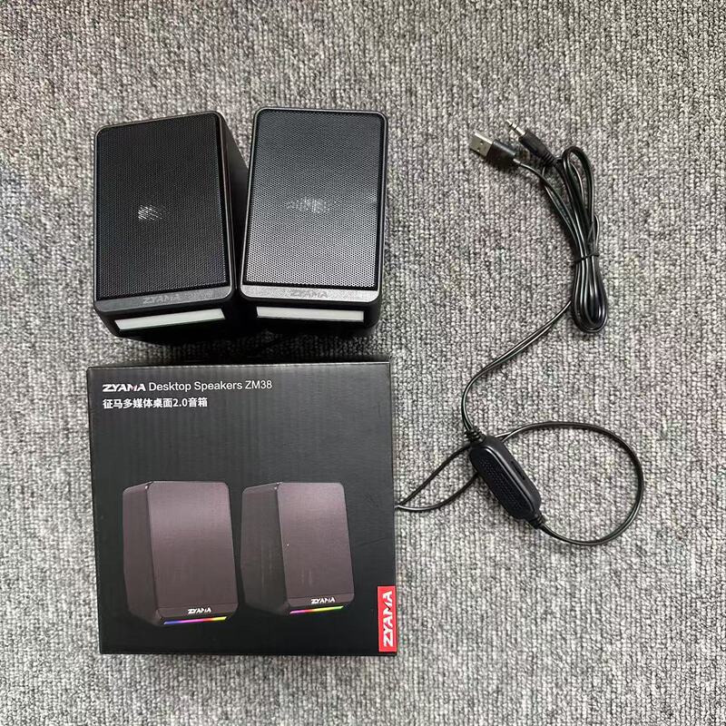 ZYAMA征馬ZM38コンピュータスピーカーUSB有線コンピュータ小型音響デスクトップノート木製対箱|undefined